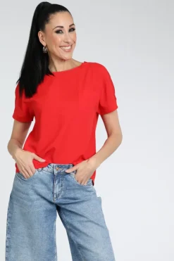 Monari 409702 T-shirt korte mouw Rood