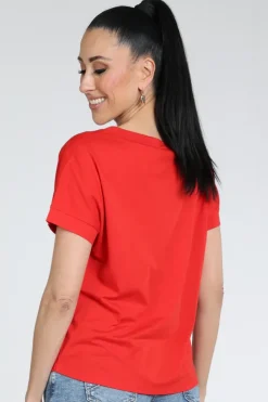 Monari 409702 T-shirt korte mouw Rood