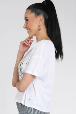 Monari 409686 T-shirt korte mouw Wit