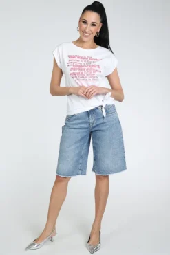 Monari 409904 T-shirt korte mouw Wit