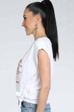 Monari 409904 T-shirt korte mouw Wit