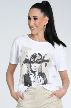 Monari 409669 T-shirt korte mouw Wit