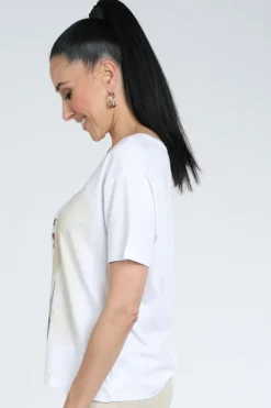 Monari 409727 T-shirt korte mouw Wit