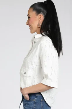 Moscow Bizar 104-05 Blouse korte mouw Off white