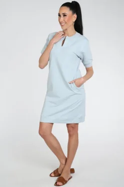 Moscow sister 50-06 Jurk korte mouw Licht blauw
