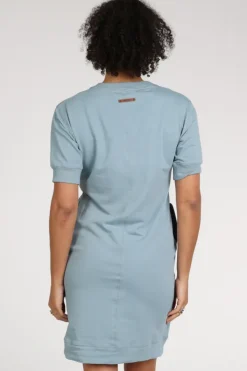 Moscow sister 50-06 Jurk korte mouw Vergrijsd blauw