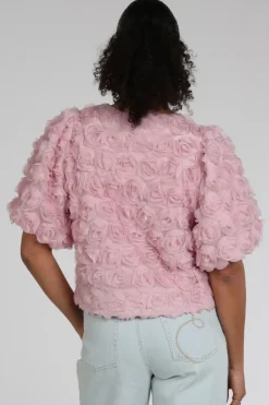 Neo Noir Aisa Flower blouse Blouse korte mouw Roze
