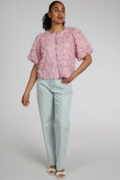 Neo Noir Aisa Flower blouse Blouse korte mouw Roze