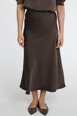 Neo Noir Bovary skirt Rok wijd lang Donker bruin