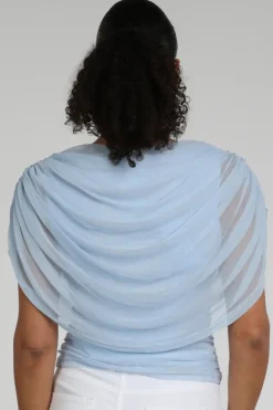 Neo Noir Cottuna Drapy Mesh top Top Licht blauw