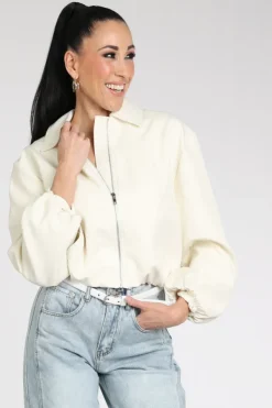 Neo Noir Denielle structure Bomber Ecru