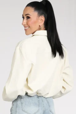 Neo Noir Denielle structure Bomber Ecru