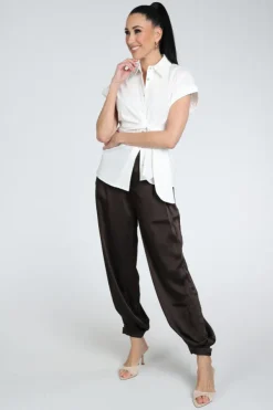 Neo Noir Fayla drapy balloon Broek Donker bruin