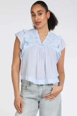 Neo Noir Jayla S Voile top Top Licht blauw