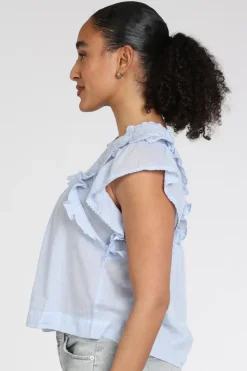 Neo Noir Jayla S Voile top Top Licht blauw