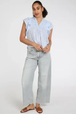 Neo Noir Jayla S Voile top Top Licht blauw
