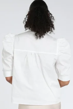 Neo Noir Roella Poplin blouse Blouse korte mouw Wit