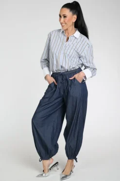 Neo Noir Roxane balloon denim Broek Blue denim