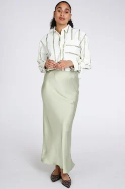 Neo Noir Vicky Heavy Sateen skirt Rok wijd lang Mint