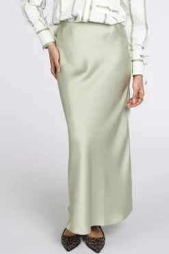 Neo Noir Vicky Heavy Sateen skirt Rok wijd lang Mint