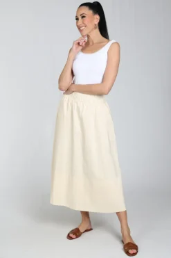 Neo Noir Yara Poplin skirt Rok wijd lang Vanille