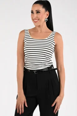 Nukus Juba stripe Top Zwart