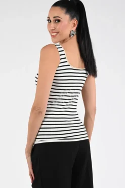 Nukus Juba stripe Top Zwart
