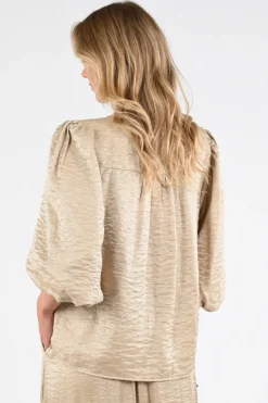 Nukus NKS02140 Blouse korte mouw Beige