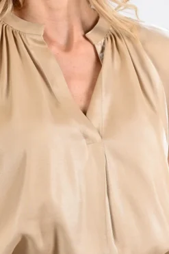 Nukus NKS01131 Blouse korte mouw Camel