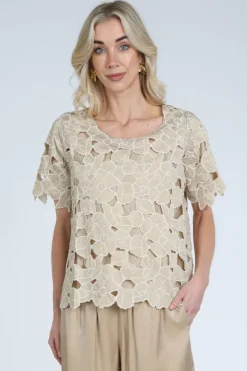 Nukus NKS01181 Blouse korte mouw Camel
