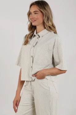 Nukus NKS02170 Blouse korte mouw Off white