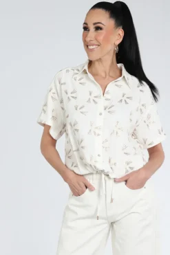 Nukus NKS02207 Blouse korte mouw Off white