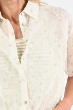 Nukus NKS02199 Blouse korte mouw Off white