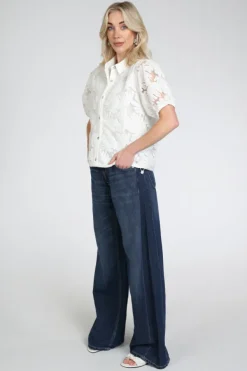 Nukus NKS02137 Blouse korte mouw Off white