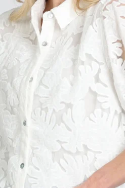 Nukus NKS02137 Blouse korte mouw Off white