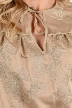 Nukus NKS02183 Blouse lange mouw Bruin
