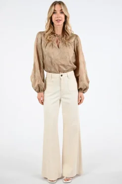 Nukus NKS02183 Blouse lange mouw Bruin