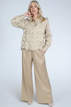 Nukus NKS02228 Blouse lange mouw Camel