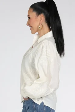 Nukus NKS02203 Blouse lange mouw Ecru