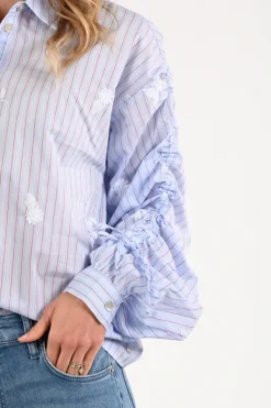 Nukus NKS02101 Blouse lange mouw Licht blauw