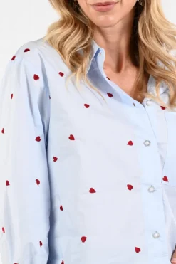 Nukus NKS02102 Blouse lange mouw Licht blauw
