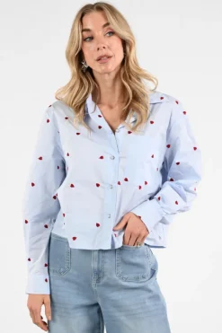 Nukus NKS02102 Blouse lange mouw Licht blauw