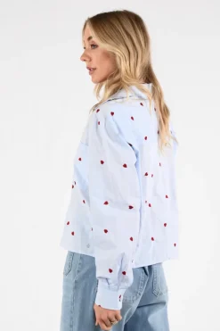 Nukus NKS02102 Blouse lange mouw Licht blauw