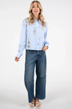Nukus NKS02138 Blouse lange mouw Licht blauw