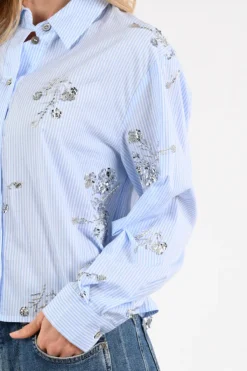 Nukus NKS02138 Blouse lange mouw Licht blauw