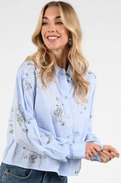 Nukus NKS02138 Blouse lange mouw Licht blauw