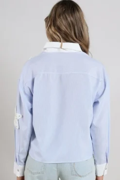 Nukus NKS02218 Blouse lange mouw Licht blauw