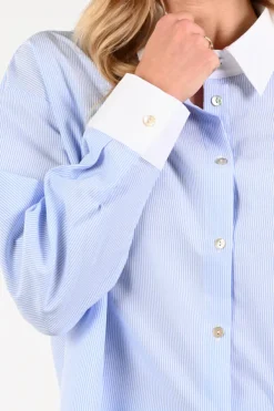 Nukus NKS02218 Blouse lange mouw Licht blauw