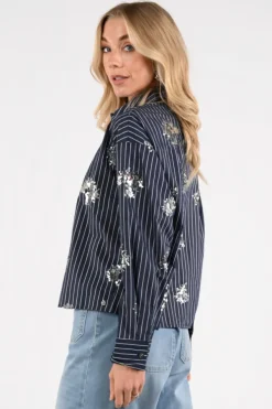 Nukus NKS02151 Blouse lange mouw Marine