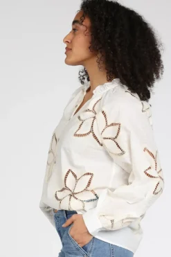 Nukus NKS02139 Blouse lange mouw Off white